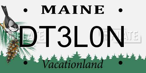 DT3L0N Maine License Plate