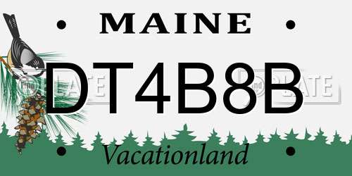 DT4B8B Maine License Plate