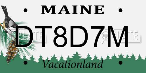 DT8D7M Maine License Plate