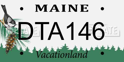 DTA146 Maine License Plate