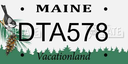 DTA578 Maine License Plate