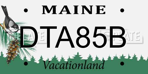 DTA85B Maine License Plate