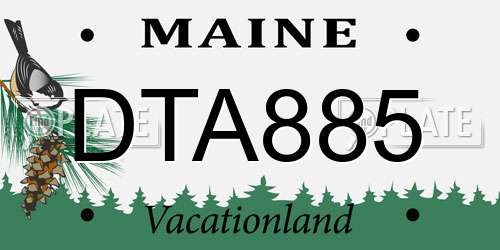 DTA885 Maine License Plate