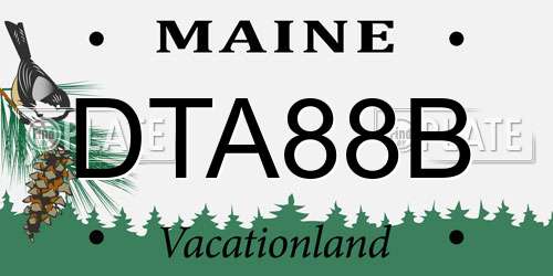 DTA88B Maine License Plate