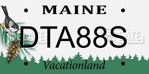 DTA88S Maine License Plate