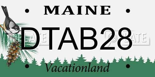 DTAB28 Maine License Plate