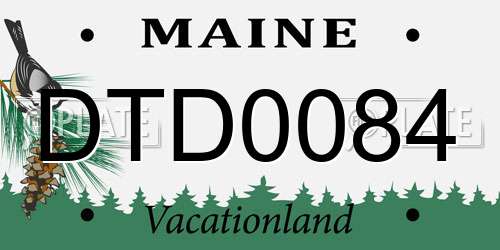 DTD0084 Maine License Plate