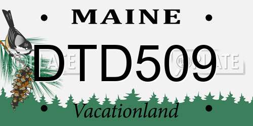 DTD509 Maine License Plate