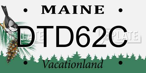 DTD62C Maine License Plate
