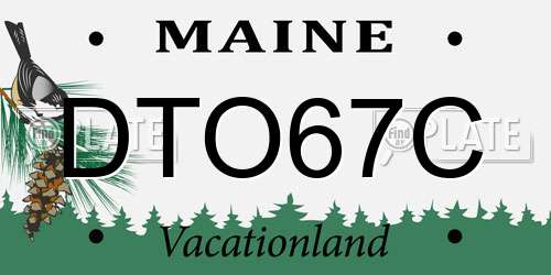 DTO67C Maine License Plate