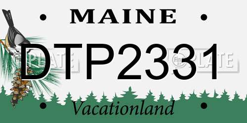 DTP2331 Maine License Plate