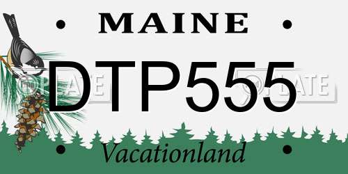 DTP555 Maine License Plate