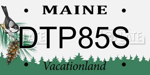 DTP85S Maine License Plate