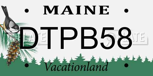 DTPB58 Maine License Plate