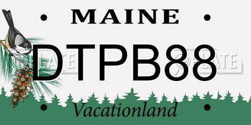 DTPB88 Maine License Plate