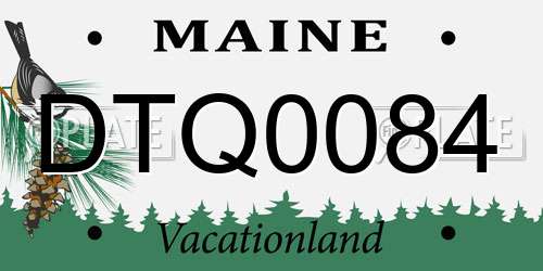DTQ0084 Maine License Plate