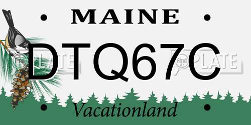 DTQ67C Maine License Plate