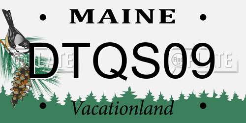 DTQS09 Maine License Plate