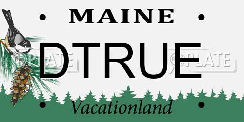 DTRUE Maine License Plate