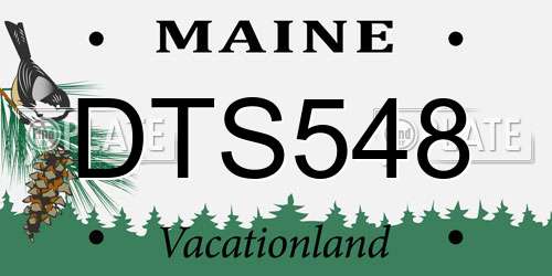 DTS548 Maine License Plate