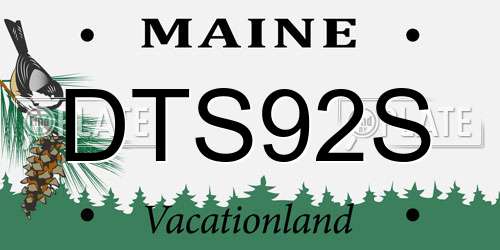 DTS92S Maine License Plate