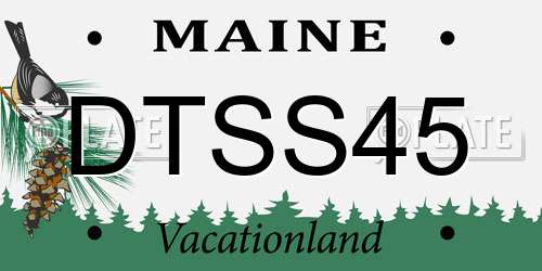 DTSS45 Maine License Plate