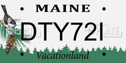 DTY72I Maine License Plate