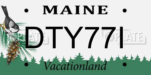 DTY77I Maine License Plate