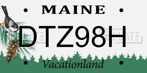 DTZ98H Maine License Plate