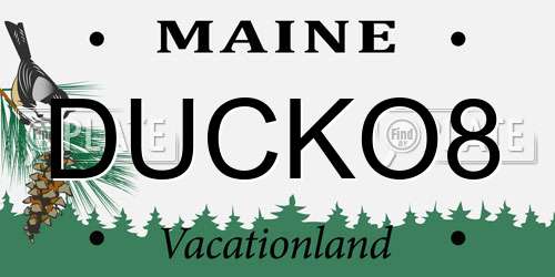 DUCKO8 Maine License Plate