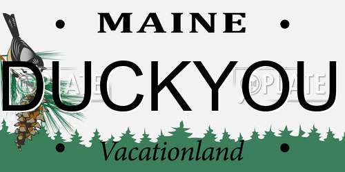 DUCKYOU Maine License Plate