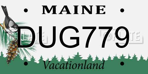 DUG779 Maine License Plate