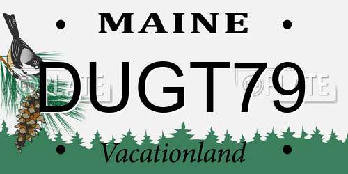 DUGT79 Maine License Plate