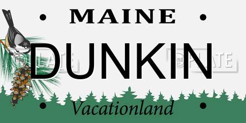 DUNKIN Maine License Plate