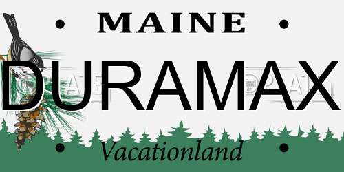 DURAMAX Maine License Plate