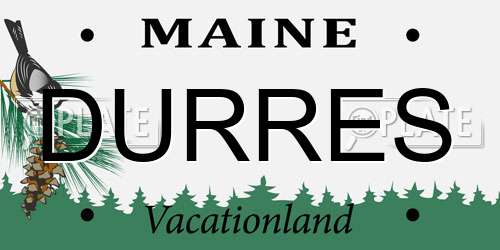 DURRES Maine License Plate