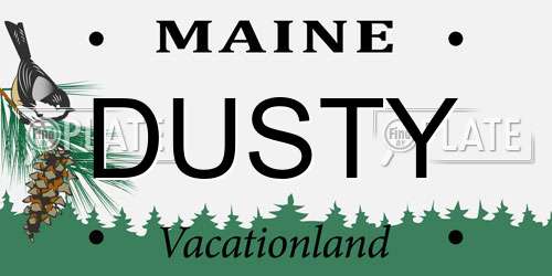 DUSTY Maine License Plate