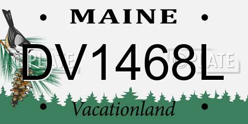 DV1468L Maine License Plate