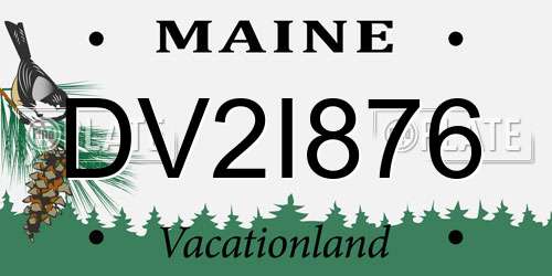 DV2I876 Maine License Plate