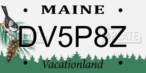 DV5P8Z Maine License Plate