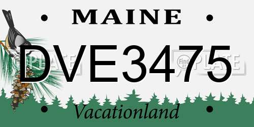 DVE3475 Maine License Plate