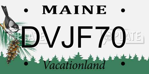 DVJF70 Maine License Plate
