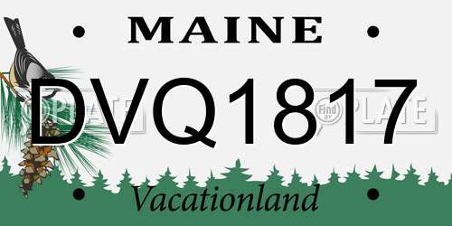 DVQ1817 Maine License Plate