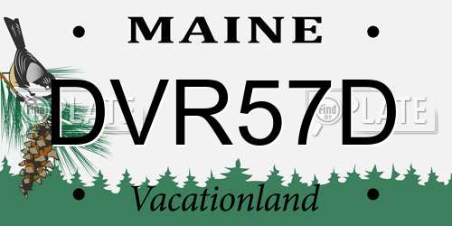 DVR57D Maine License Plate