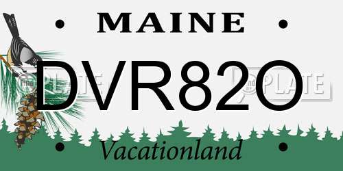 DVR82O Maine License Plate