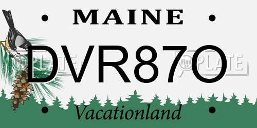 DVR87O Maine License Plate