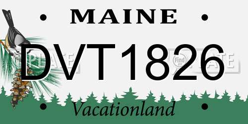 DVT1826 Maine License Plate