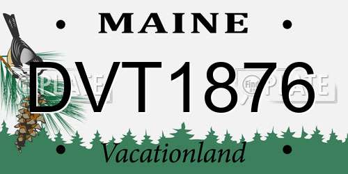 DVT1876 Maine License Plate