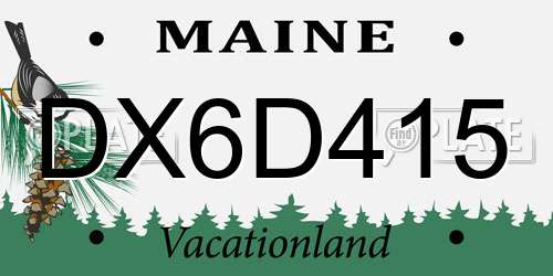 DX6D415 Maine License Plate