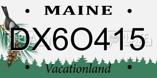 DX6O415 Maine License Plate